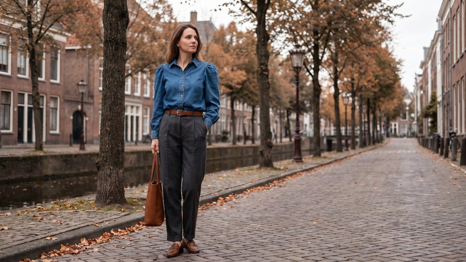 Zo draag je een spijkerblouse met pofmouwen