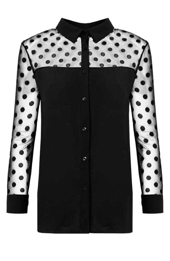 Nola Polkadot Blouse Black – shoparchief