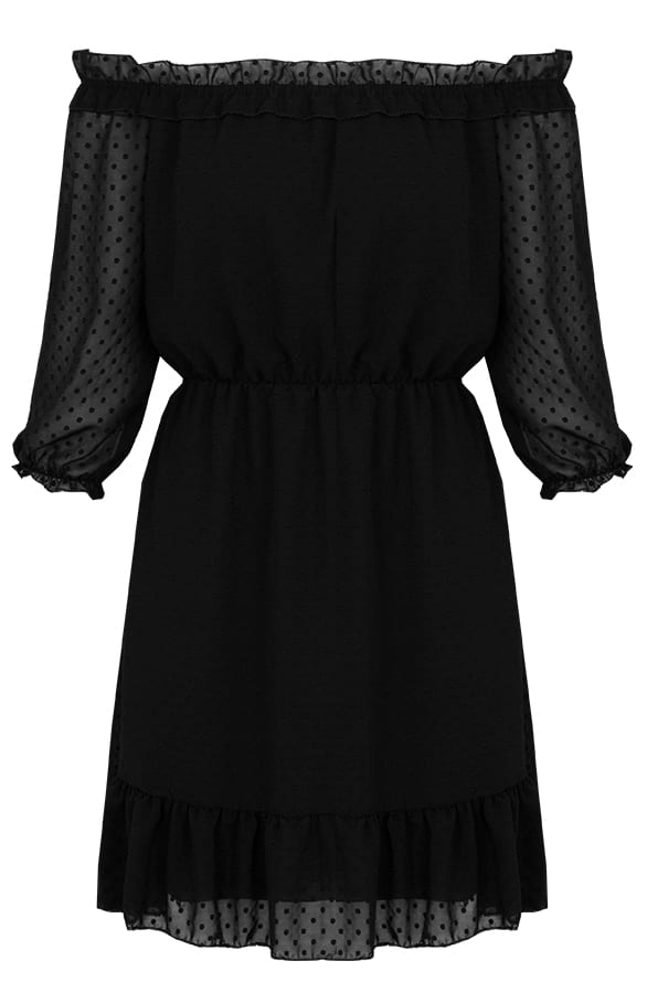 Ava Polkadot Dress Black – shoparchief