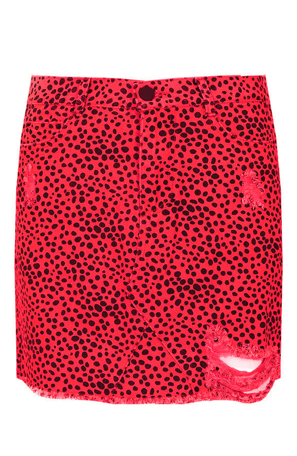 Rosa Cheetah Skirt Red – shoparchief