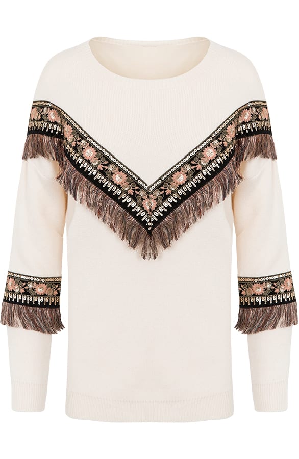 Bella Boho Sweater Creme – shoparchief