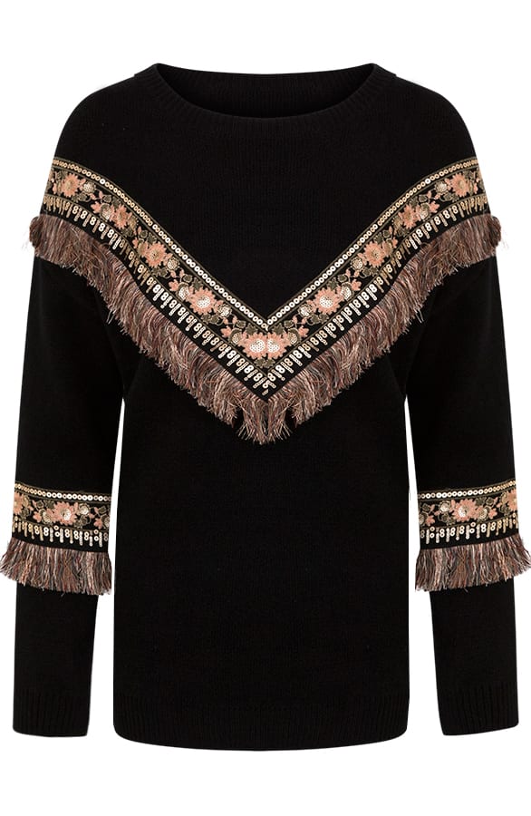 Bella Boho Sweater Black – shoparchief