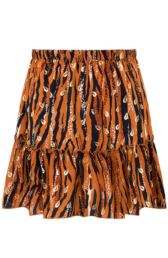 Rose Zebra Skirt Cognac – shoparchief