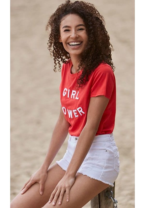 Girl Power Tee Rood Wit – shoparchief