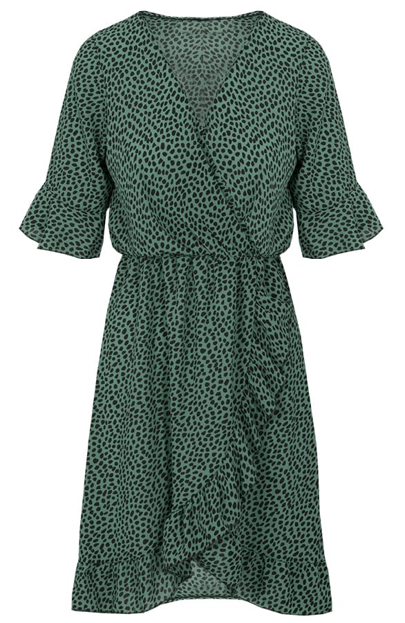 Ayla Cheetah Dress Army – shoparchief