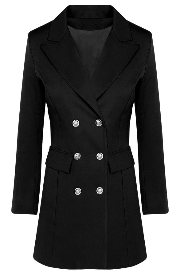 Lola Button Blazer Black – shoparchief