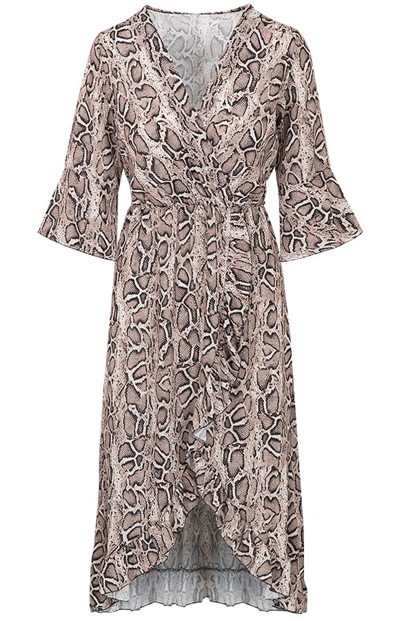 Eliza Jurk Slangenprint Bruin β shoparchief