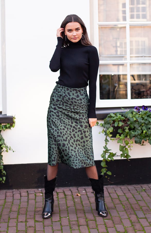 Fibi Cheetah Rok Groen – shoparchief — foto 2