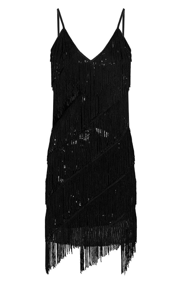 Ilvy Fringe Jurk Zwart β shoparchief