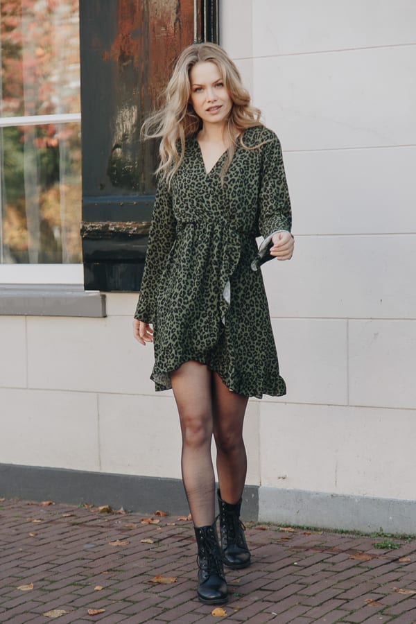 Josh Leopard Dress Khaki – shoparchief — foto 3