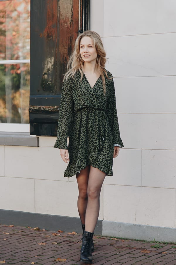 Josh Leopard Dress Khaki – shoparchief — foto 2