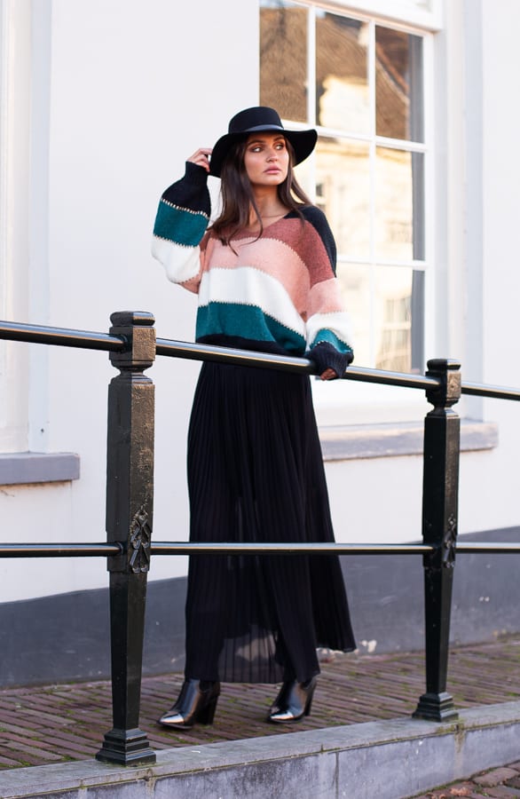 Laura Gestreepte Trui Zwart – shoparchief — foto 4