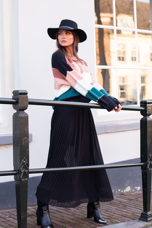 Laura Gestreepte Trui Zwart – shoparchief — foto 5