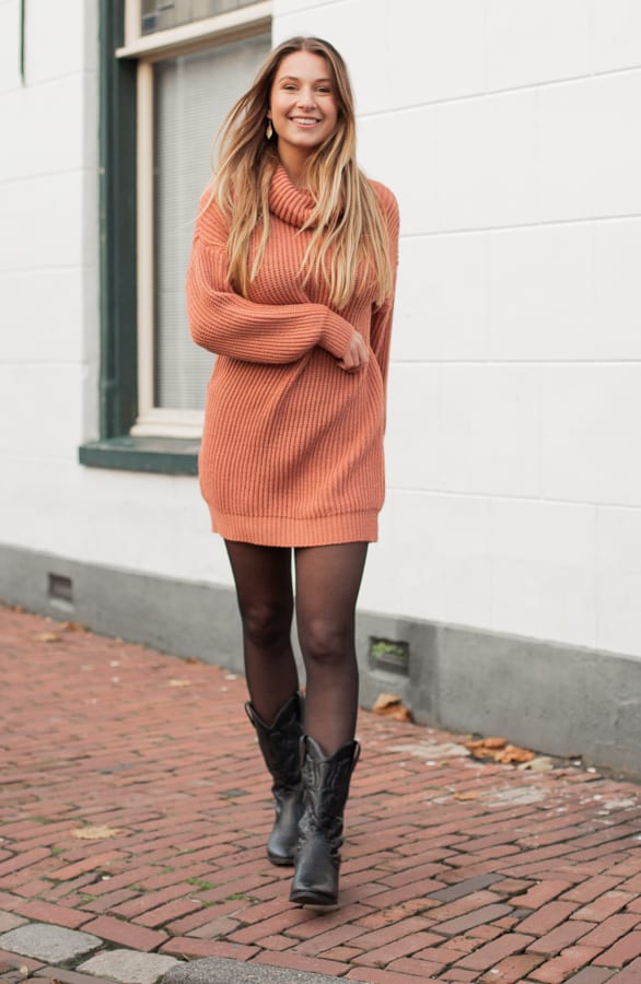 Maggie Gebreide Coljurk Salmon – shoparchief — foto 2
