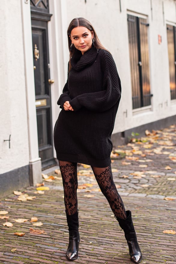Maggie Gebreide Coljurk Zwart – shoparchief — foto 2