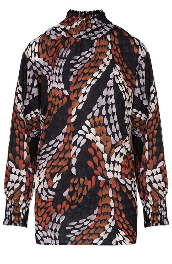Mayra Print Blouse Cognac – shoparchief