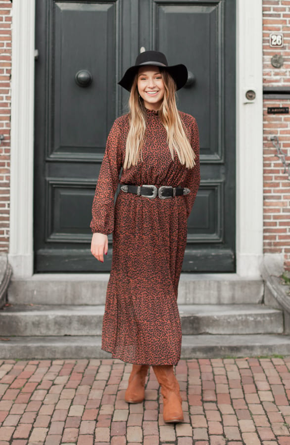 Ryana Panter Jurk Cognac – shoparchief — foto 3
