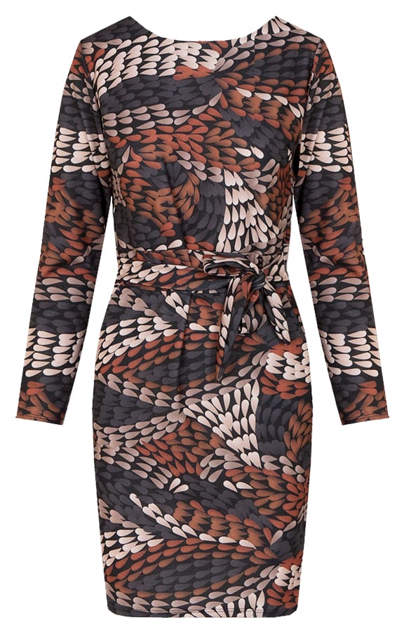 Anna Print Dress Cognac – shoparchief