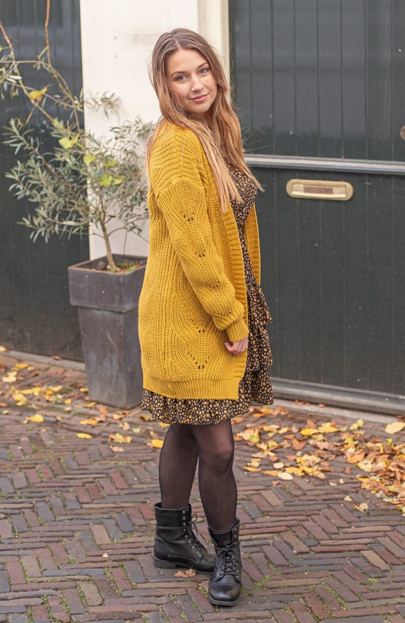 Susan Knitted Cardigan Ocher – shoparchief — foto 3