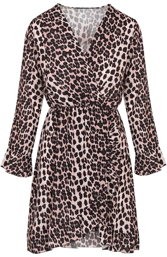 Josh Leopard Dress Beige – shoparchief