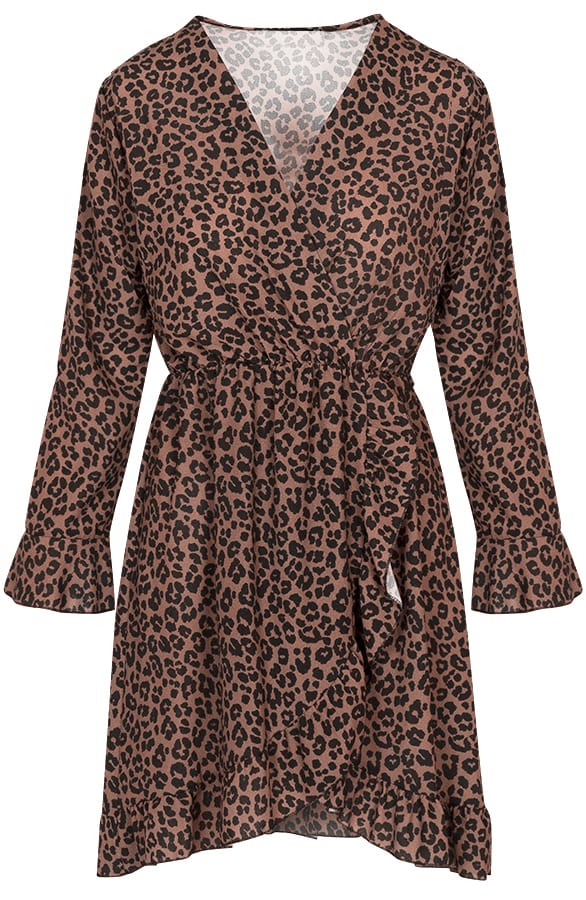 Josh Leopard Dress Cognac – shoparchief