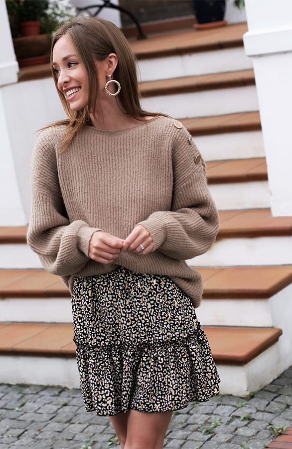 Silva Button Sweater Taupe – shoparchief