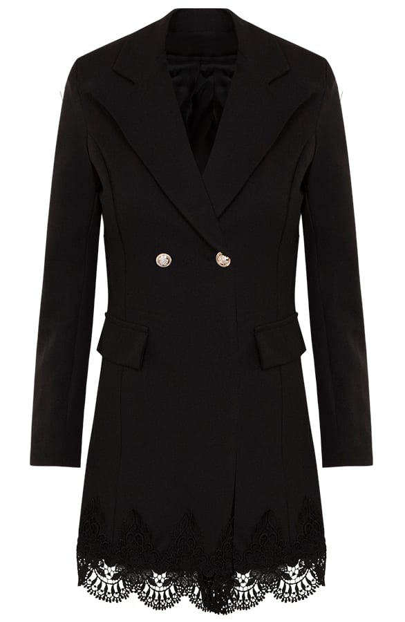 Alena Blazer Met Kant Zwart – shoparchief