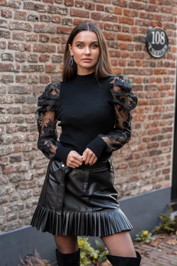 Camila Leren Rok Zwart – shoparchief — foto 6