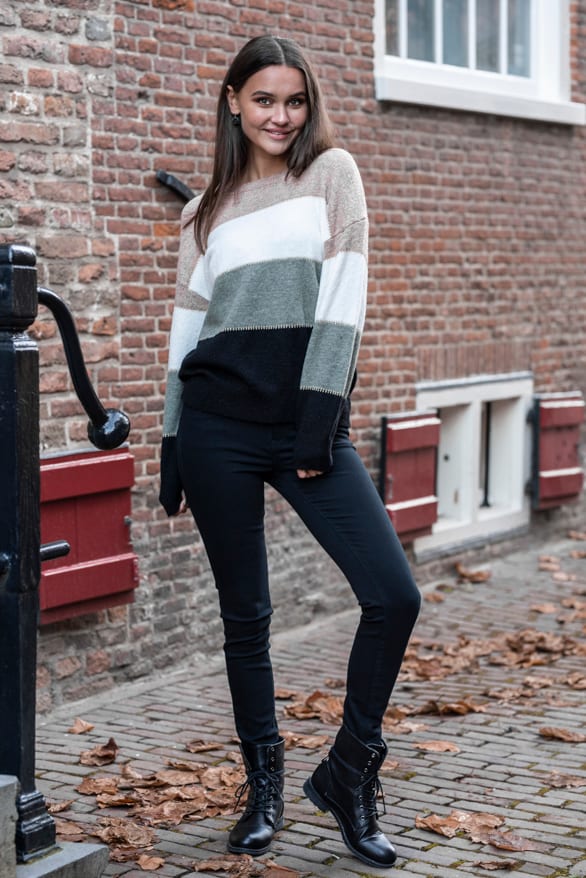 Fiona Gestreepte Trui Camel – shoparchief — foto 2