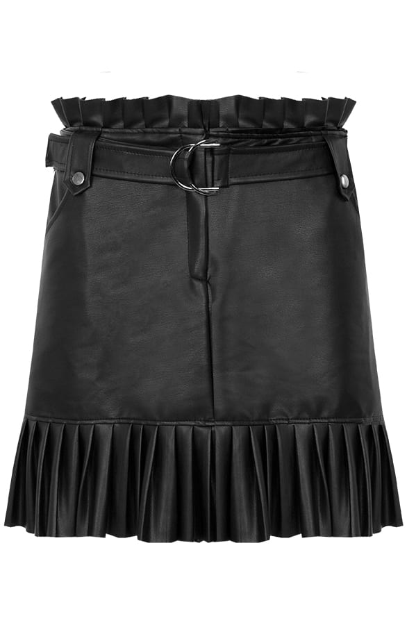 Camila Leren Rok Zwart – shoparchief