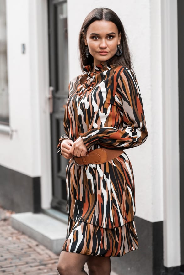 Livia Print Jurk Cognac – shoparchief — foto 2
