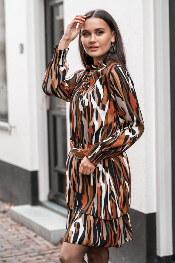 Livia Print Jurk Cognac – shoparchief — foto 3