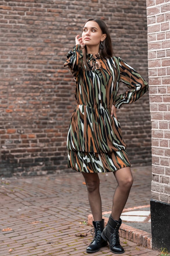 Livia Print Jurk Groen – shoparchief
