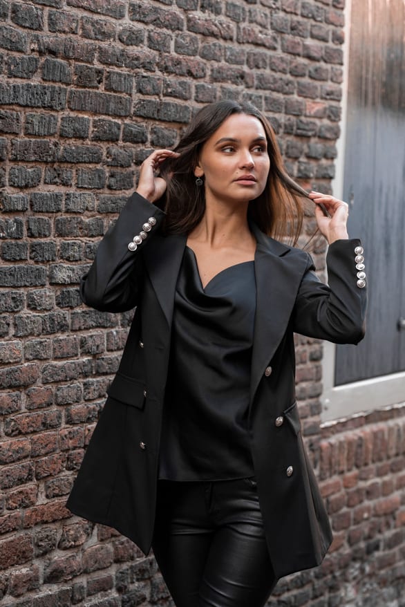 Lola Button Blazer Black – shoparchief — foto 3