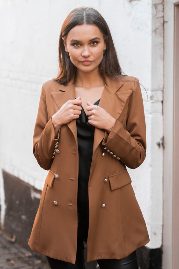 Lola Button Blazer Cognac – shoparchief — foto 3