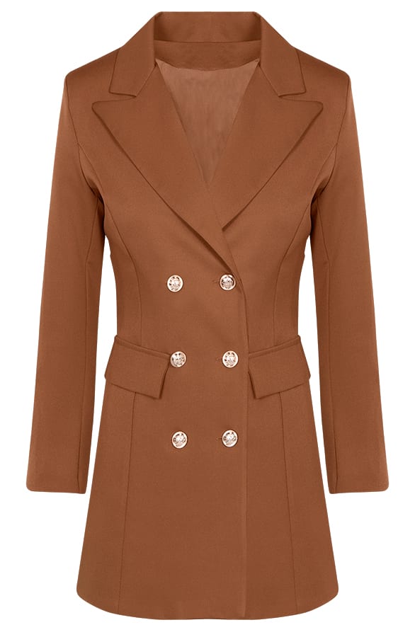 Lola Button Blazer Cognac – shoparchief