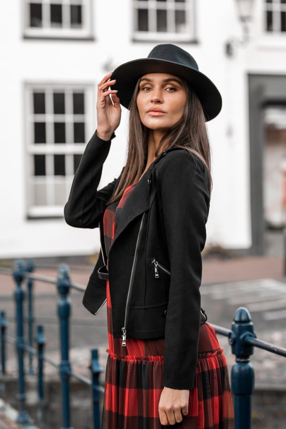 Macy Geblokte Jurk Rood – shoparchief — foto 3