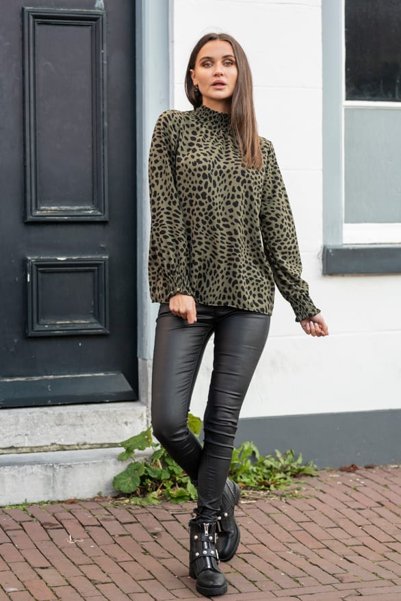 Mayra Cheetah Blouse Groen – shoparchief — foto 4