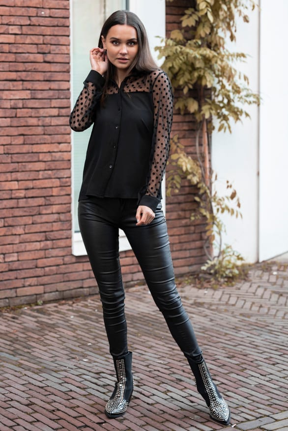 Nola Polkadot Blouse Black – shoparchief — foto 3