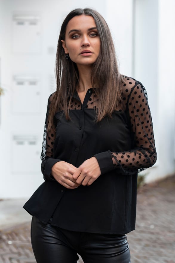 Nola Polkadot Blouse Black – shoparchief — foto 4