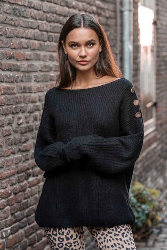 Silva Button Sweater Black – shoparchief — foto 3