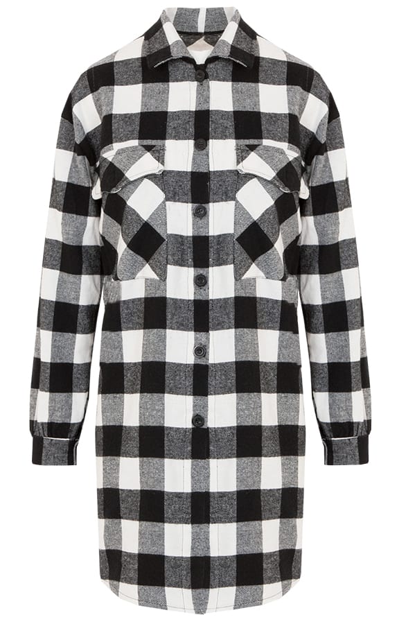 Zoey Geblokte Blouse Zwart Wit – shoparchief
