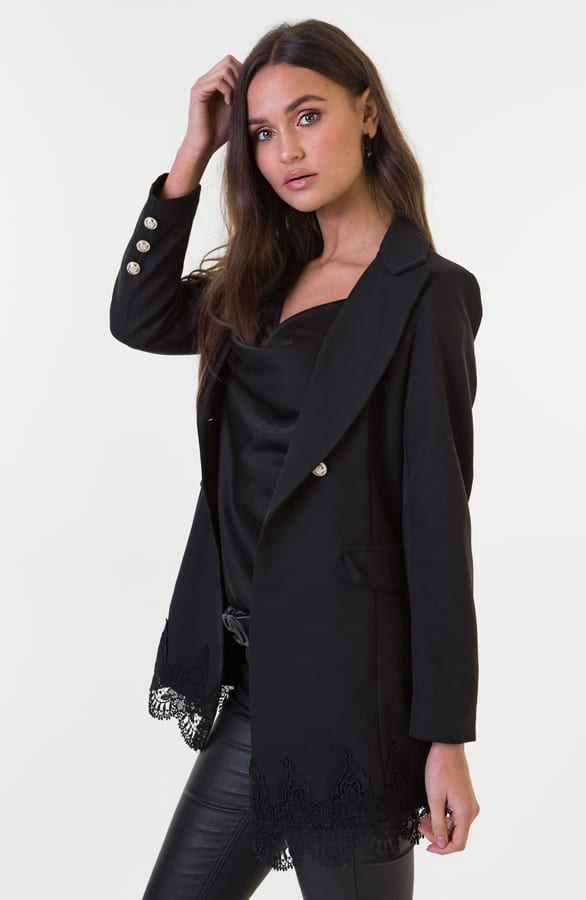 Alena Blazer Met Kant Zwart – shoparchief — foto 4