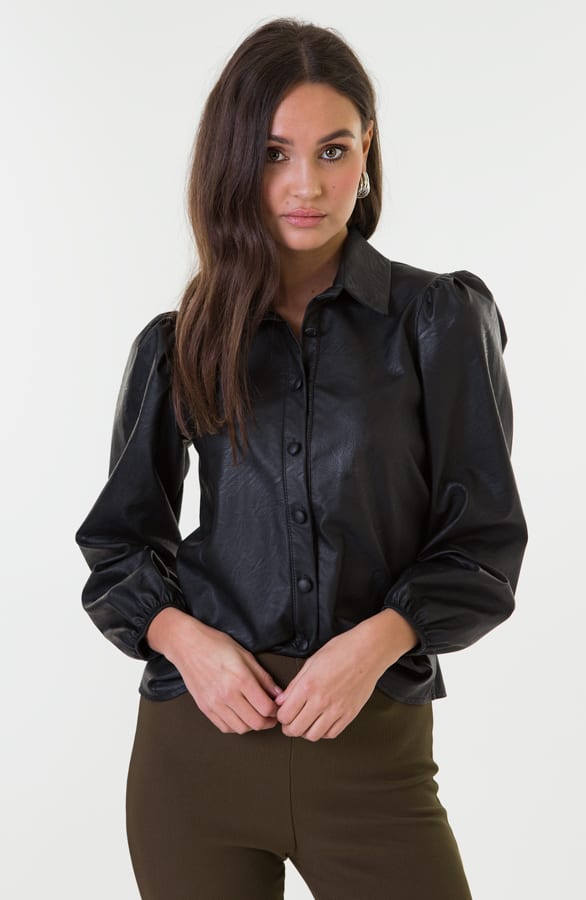 Andie Leren Blouse Zwart – shoparchief — foto 4