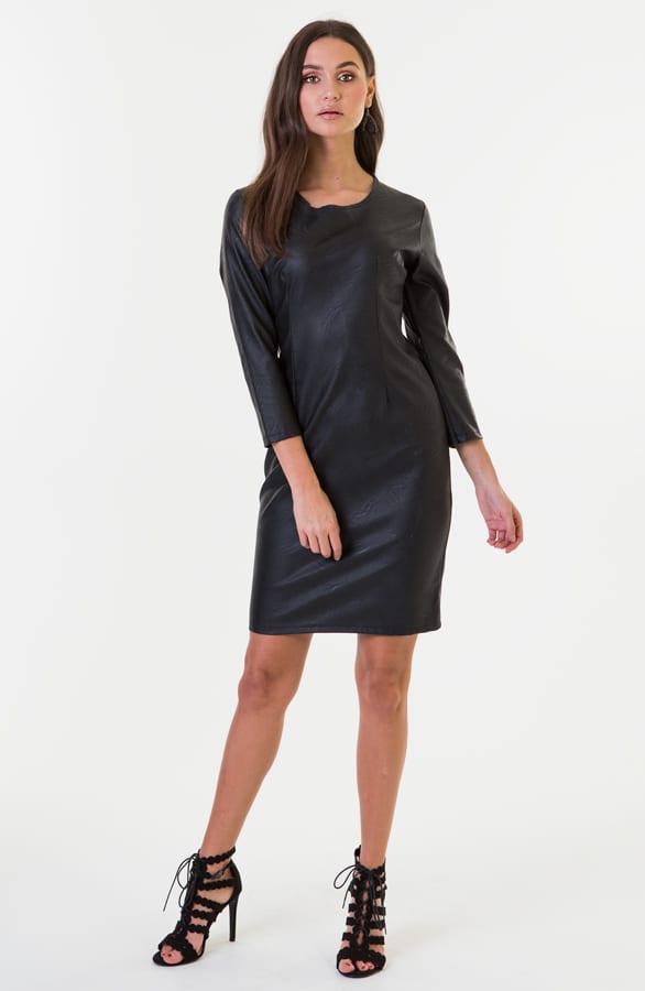 Chelsea Leren Jurk Zwart – shoparchief — foto 2