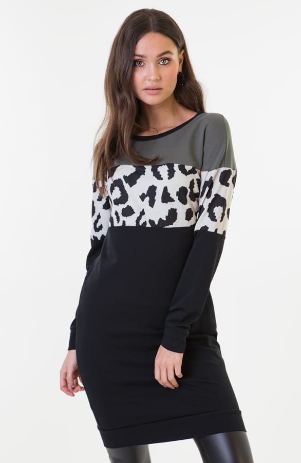 Daphne Panter Jurk Streep Legergroen – shoparchief — foto 3