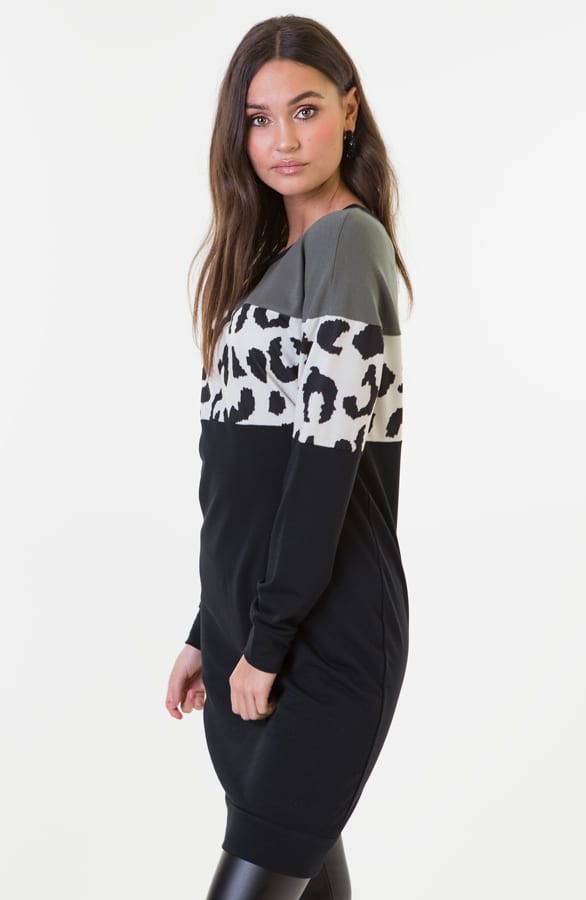 Daphne Panter Jurk Streep Legergroen – shoparchief — foto 4