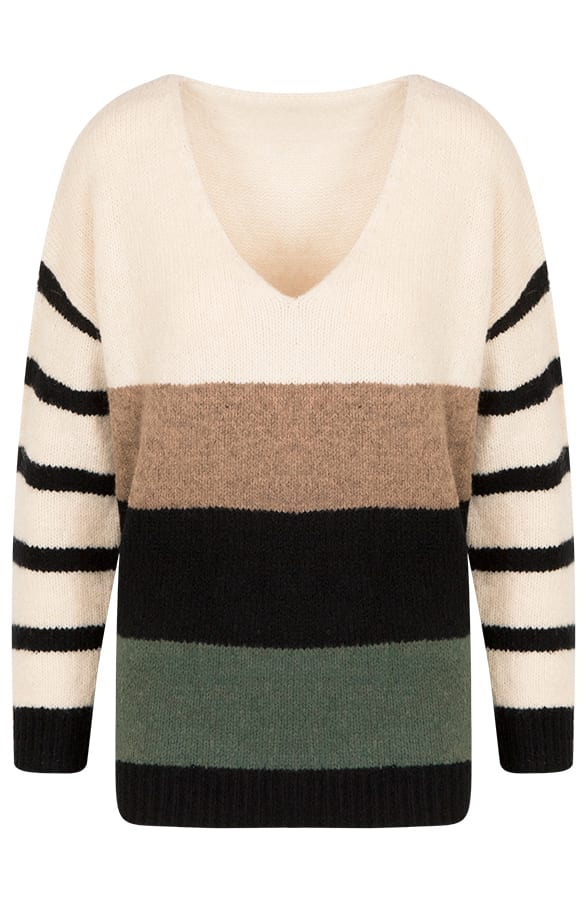 Esmee Strepen Sweater Creme – shoparchief