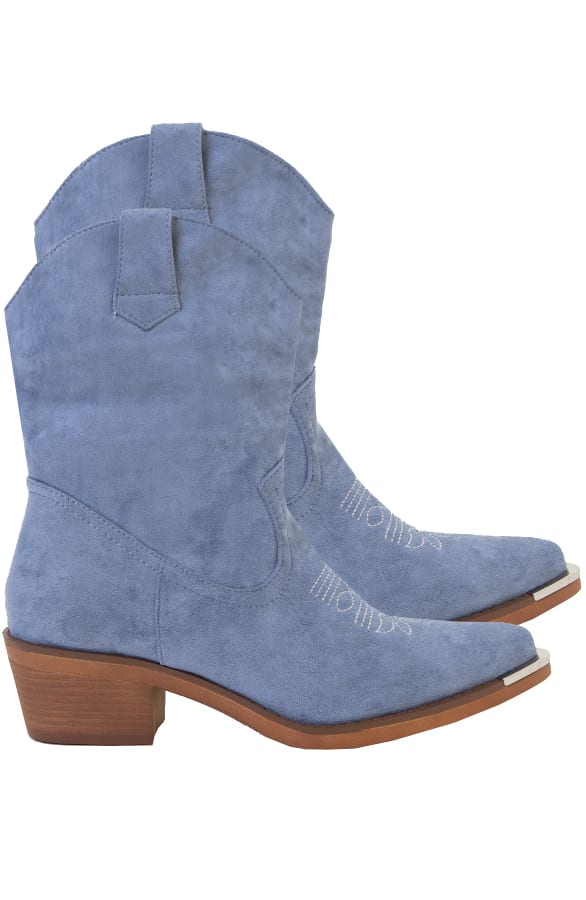 Iris Cowboylaarzen Metallic Blauw – shoparchief