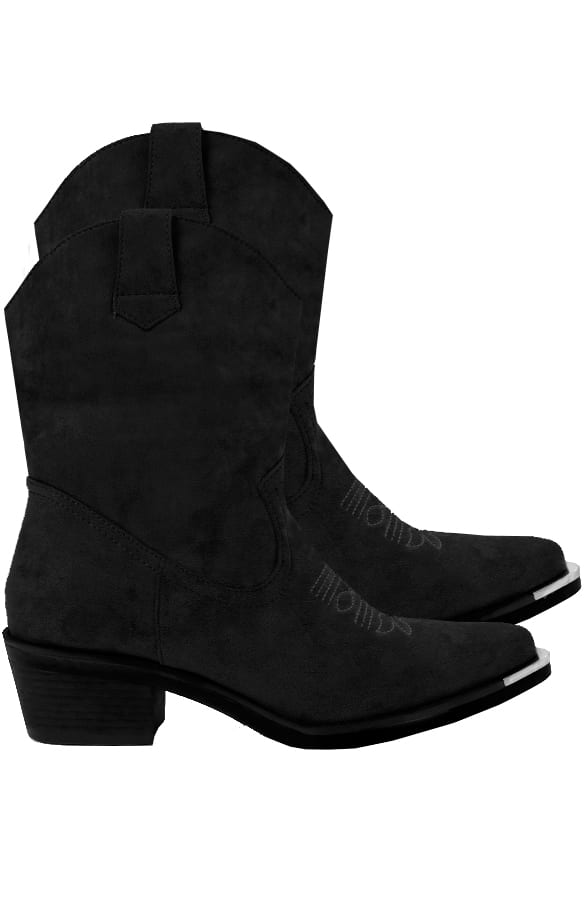 Iris Cowboylaarzen Metallic Zwart – shoparchief